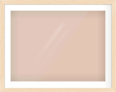 Natural wood Flat Frame for 800 × 600mm artwork, with Smooth White Single Mount