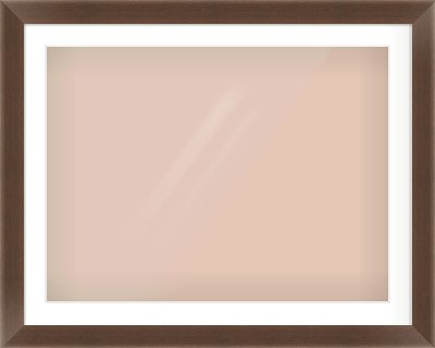 Brown Flat Frame for 800 × 600mm artwork, with Smooth White Single Mount