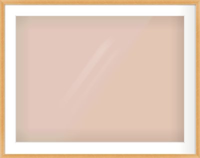 Oak Veneer Flat Frame for 800 × 600mm artwork, with Smooth White Single Mount