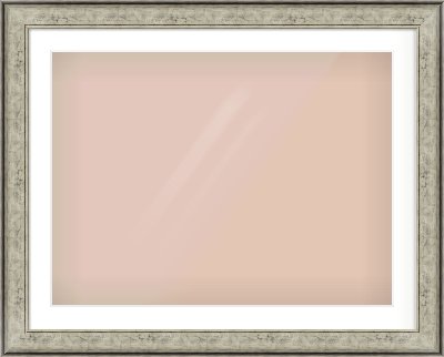 Silver Flat Frame for 800 × 600mm artwork, with Smooth White Single Mount