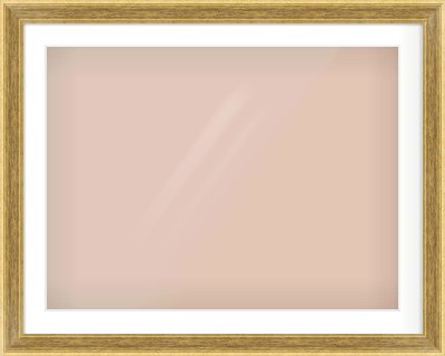 Gold Flat Frame for 800 × 600mm artwork, with Smooth White Single Mount