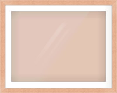 Oak Effect Flat Frame for 800 × 600mm artwork, with Smooth White Single Mount