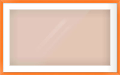 Orange Paint Flat Frame for 32 × 18in artwork, with Smooth White Single Mount