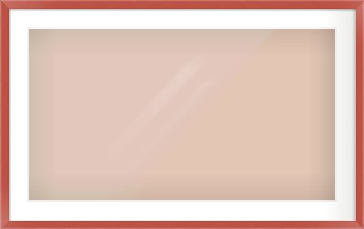 Red Paint Flat Frame for 32 × 18in artwork, with Smooth White Single Mount