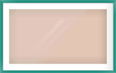 Green Paint Flat Frame for 32 × 18in artwork, with Smooth White Single Mount