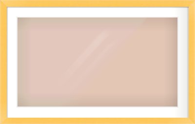 Yellow Paint Flat Frame for 32 × 18in artwork, with Smooth White Single Mount