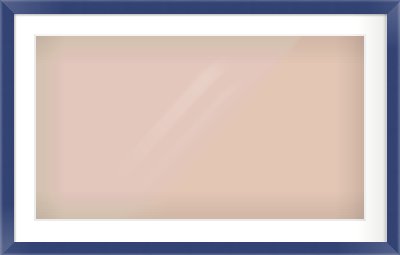 Blue Paint Flat Frame for 32 × 18in artwork, with Smooth White Single Mount