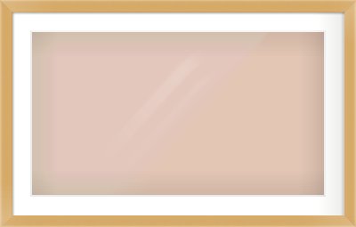 Matte Gold Flat Frame for 32 × 18in artwork, with Smooth White Single Mount