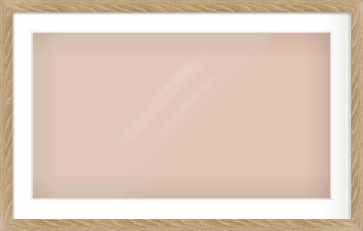 Oak Veneer Flat Frame for 32 × 18in artwork, with Smooth White Single Mount