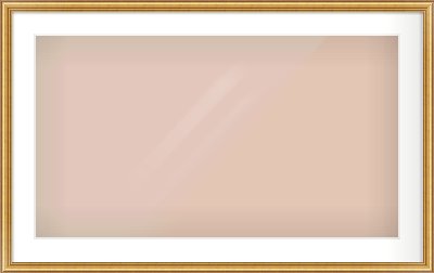 Gold Dome Frame for 32 × 18in artwork, with Smooth White Single Mount