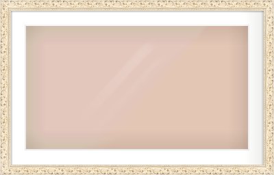White Decorative Frame for 32 × 18in artwork, with Smooth White Single Mount