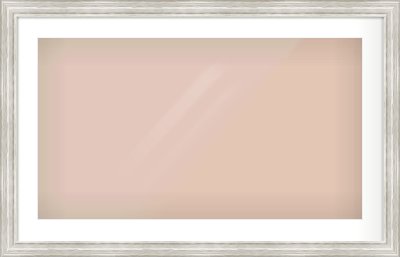 Silver Scoop Frame for 32 × 18in artwork, with Smooth White Single Mount
