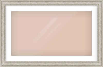 Silver Scoop Frame for 32 × 18in artwork, with Smooth White Single Mount