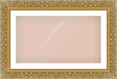 Gold Reverse Frame for 32 × 18in artwork, with Smooth White Single Mount