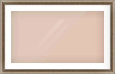 Silver Cushion Frame for 32 × 18in artwork, with Smooth White Single Mount
