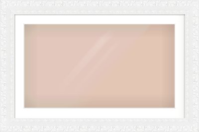 White Reverse Frame for 32 × 18in artwork, with Smooth White Single Mount