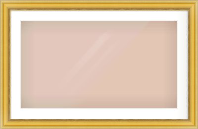 Gold Spoon Frame for 32 × 18in artwork, with Smooth White Single Mount