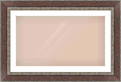 Brown Reverse Frame for 32 × 18in artwork, with Smooth White Single Mount