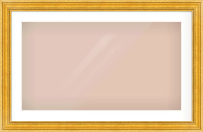 Gold Spoon Frame for 32 × 18in artwork, with Smooth White Single Mount
