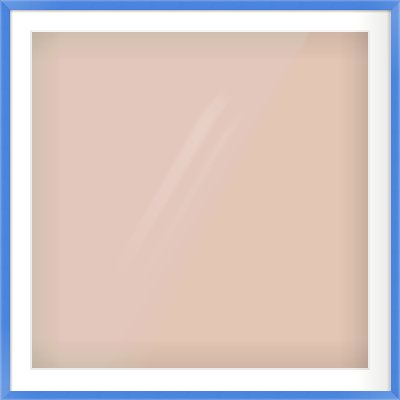 Light Blue Paint Flat Frame for 32 × 32in artwork, with Smooth White Single Mount