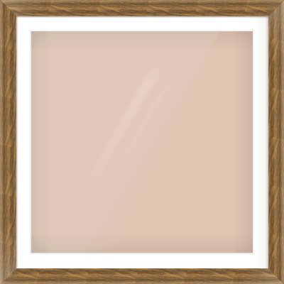 Characteristic Brown Flat Frame for 32 × 32in artwork, with Smooth White Single Mount
