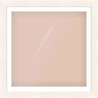Ivory Driftwood Flat Frame for 32 × 32in artwork, with Smooth White Single Mount