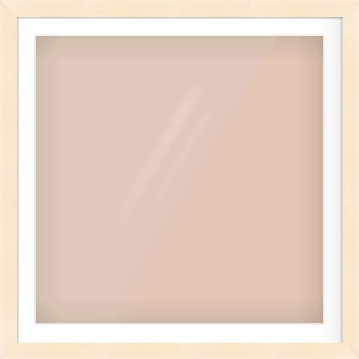 Natural Wood Flat Frame for 32 × 32in artwork, with Smooth White Single Mount
