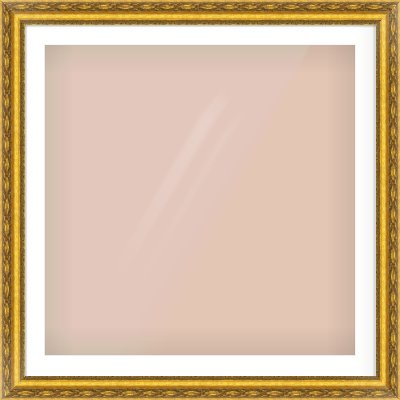 Gold Spoon Frame for 32 × 32in artwork, with Smooth White Single Mount