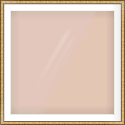 Gold Spoon Frame for 32 × 32in artwork, with Smooth White Single Mount