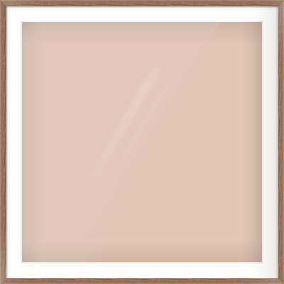 Walnut Flat Frame for 32 × 32in artwork, with Smooth White Single Mount