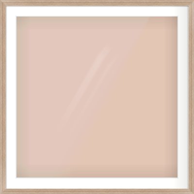 Light Walnut Flat Frame for 32 × 32in artwork, with Smooth White Single Mount