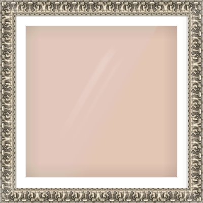 Silver Reverse Frame for 32 × 32in artwork, with Smooth White Single Mount