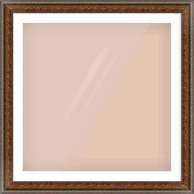 Walnut / Pewter Spoon Frame for 32 × 32in artwork, with Smooth White Single Mount