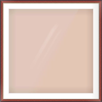 Brown Cushion Frame for 32 × 32in artwork, with Smooth White Single Mount