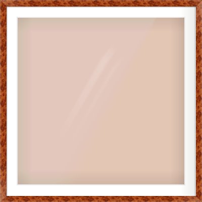 Brown Flat Frame for 32 × 32in artwork, with Smooth White Single Mount