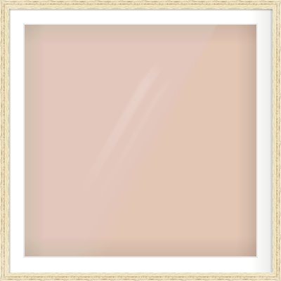 Distressed Cream Wood Grain Flat Frame for 32 × 32in artwork, with Smooth White Single Mount