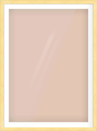 Natural Wood Stepped Flat Frame for 841 × 1189mm artwork, with Smooth White Single Mount