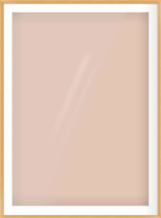 Oak Veneer Flat Frame for 841 × 1189mm artwork, with Smooth White Single Mount