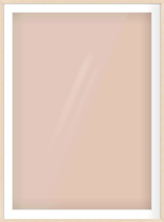 Natural Wood Flat Frame for 841 × 1189mm artwork, with Smooth White Single Mount