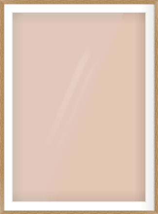 Oak Effect Flat Frame for 841 × 1189mm artwork, with Smooth White Single Mount