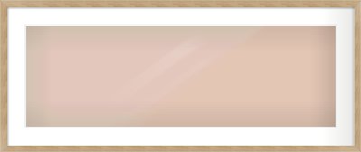 Oak Veneer Flat Frame for 90 × 30cm artwork, with Smooth White Single Mount