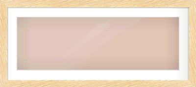 Natural Wood Reverse Frame for 900 × 300mm artwork, with Smooth White Single Mount