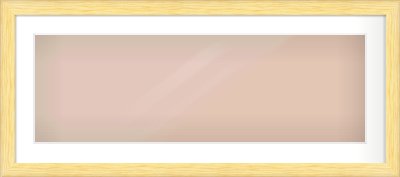 Natural Wood Cushion Frame for 900 × 300mm artwork, with Smooth White Single Mount