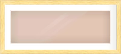 Natural Wood Stepped Flat Frame for 900 × 300mm artwork, with Smooth White Single Mount