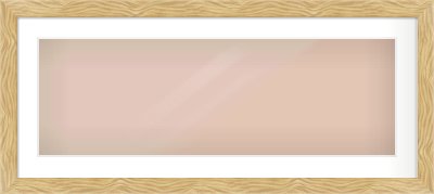 Natural Wood Flat Frame for 900 × 300mm artwork, with Smooth White Single Mount