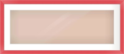 Red Paint Flat Frame for 90 × 30cm artwork, with Smooth White Single Mount