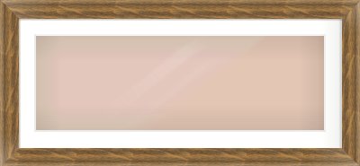 Characteristic Brown Flat Frame for 90 × 30cm artwork, with Smooth White Single Mount