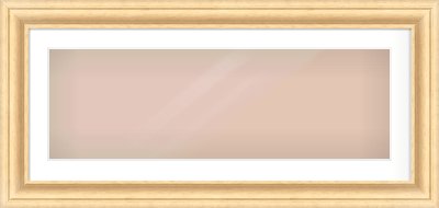 Natural Wood Scoop Frame for 900 × 300mm artwork, with Smooth White Single Mount