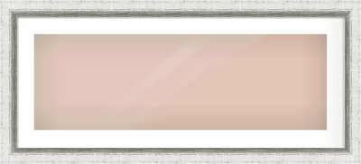 Silver Reverse Frame for 900 × 300mm artwork, with Smooth White Single Mount