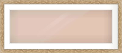 Oak Veneer Flat Frame for 90 × 30cm artwork, with Smooth White Single Mount